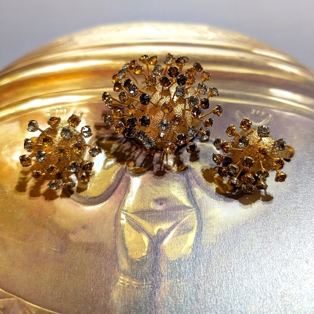 RARE Sputnik Corocraft 1960s Demi Parure - Picture 3 of 7